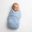baby wrapped in blue blanket