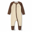 Bonds ivory and brown Zip Wondersuit for babies