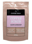 Package of Coffee Shop Coconut Coffee Scrub with pink label