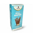 crunchy vanilla‑filled wafer roll on white background