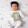 Goosey Baby Milestone Cards with baby
