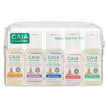 Gaia natural baby product set in a clear carrying case on a white background
