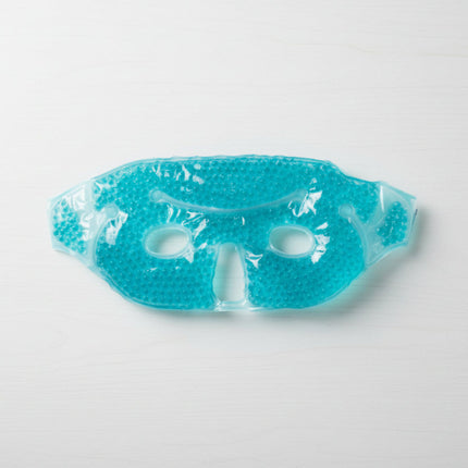 Blue gel eye mask on a white background