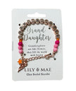 Lily and Mae granddaughter beaded bracelet with rose gold beads and charm accents