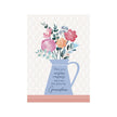 Grandma microfibre tea towel with floral pot design and sentimental message