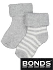 Bonds Baby Grey Wonder Socks - 2 pack