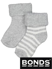 Bonds Baby Grey Wonder Socks - 2 pack
