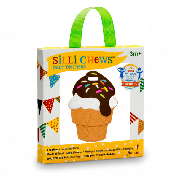 Ice Cream Silicone Teether Toy in packaging 