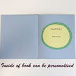 Open book with a birthday greeting and space for writing