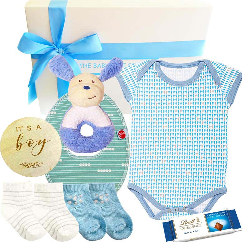 boy gift box with clothes and toys