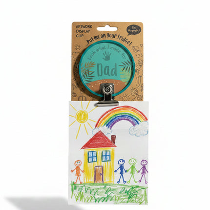 Kids Artwork Clip for Dad holding artwork
