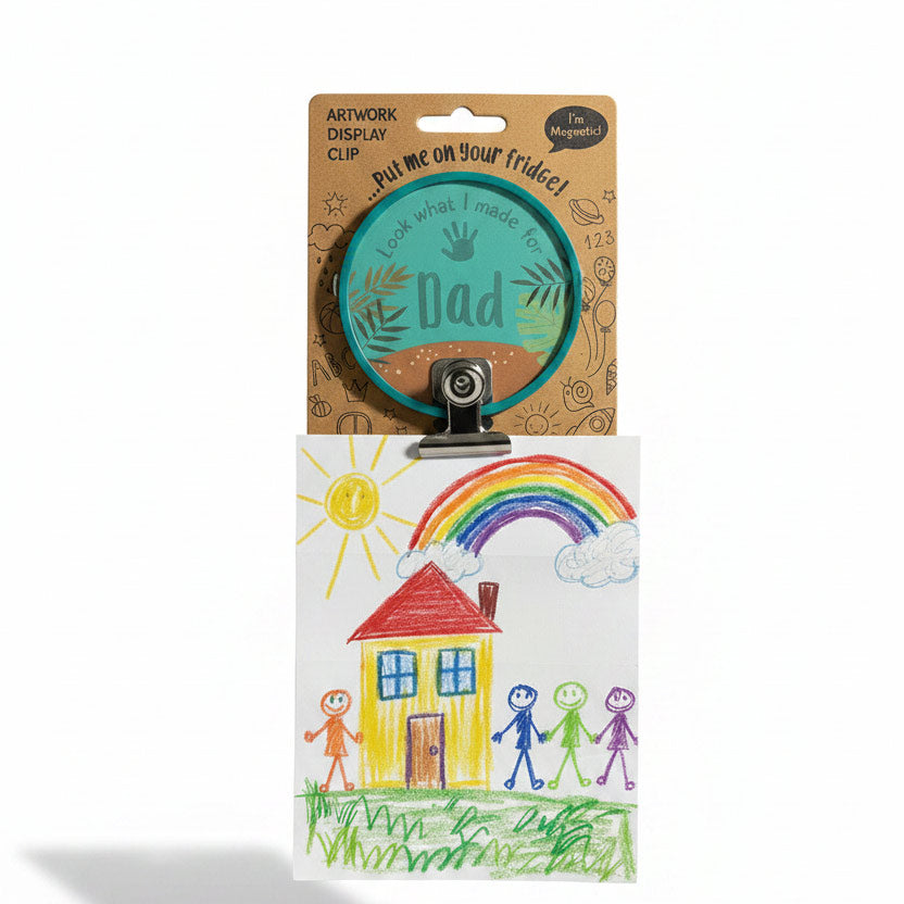 Kids Artwork Clip for Dad holding artwork