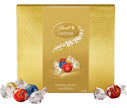 Gold Lindt Lindor chocolate box with assorted chocolates