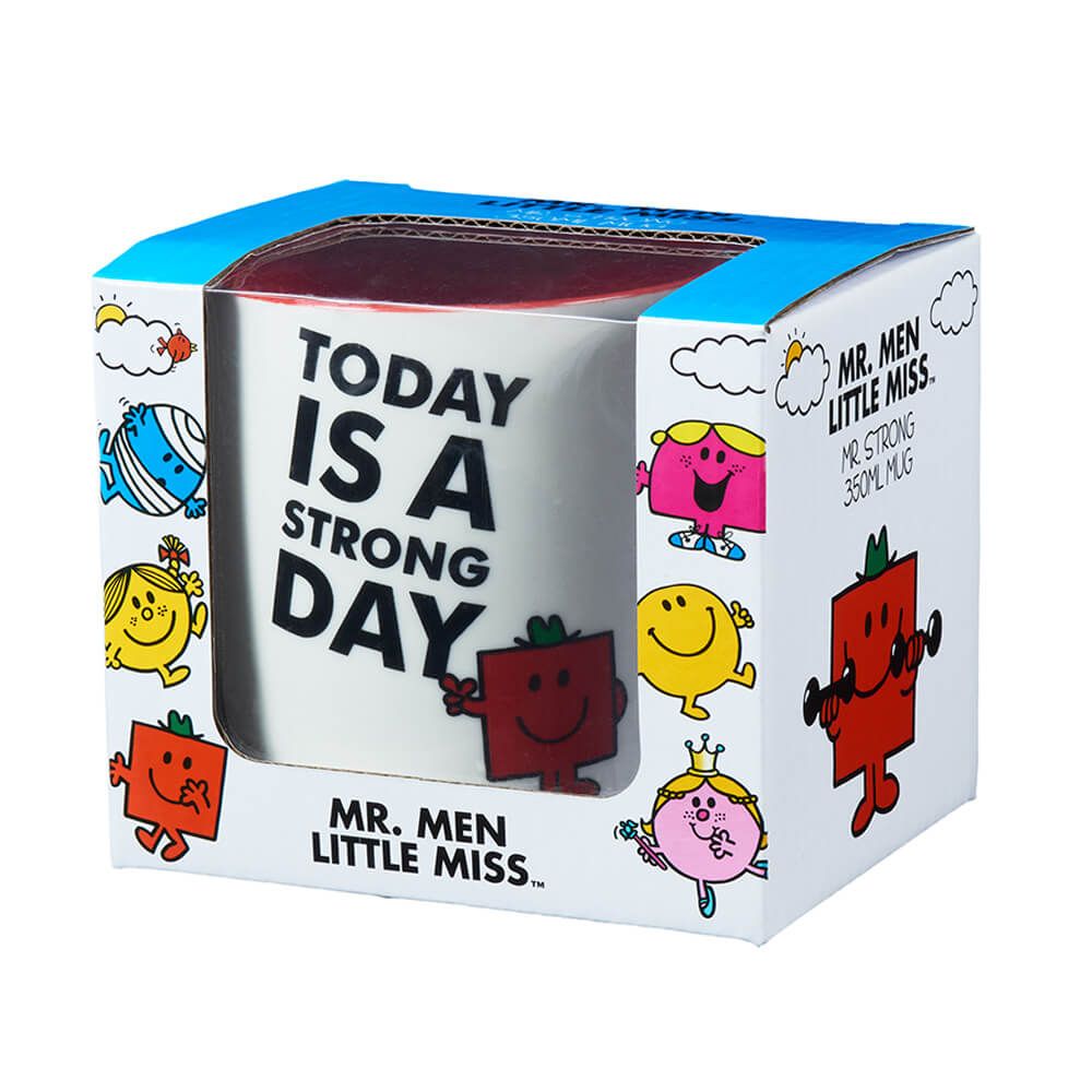Mr. Men Little Miss mug in packaging with cartoon characters on a white background