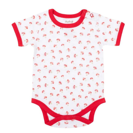 Baby red mushroom charming short sleeve bodysuit from Sapling Child
