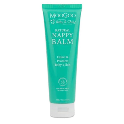 Moogoo Natural Nappy Balm tube on a white background