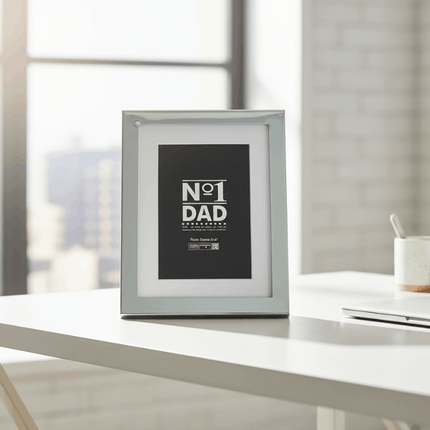 silver photo frame for no 1 dad on table