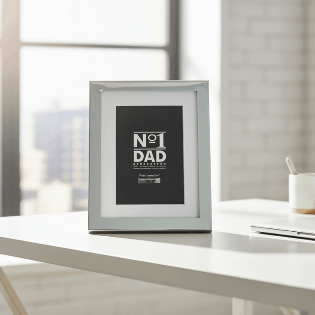 silver photo frame for no 1 dad on table