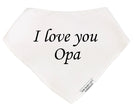 i love opa white baby  bib