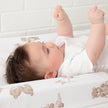 Baby laying on bear print Organic Cotton Change Mat Cover with Terry Towelling