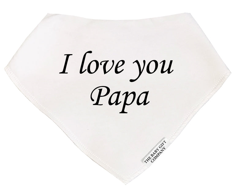 i love papa baby bib
