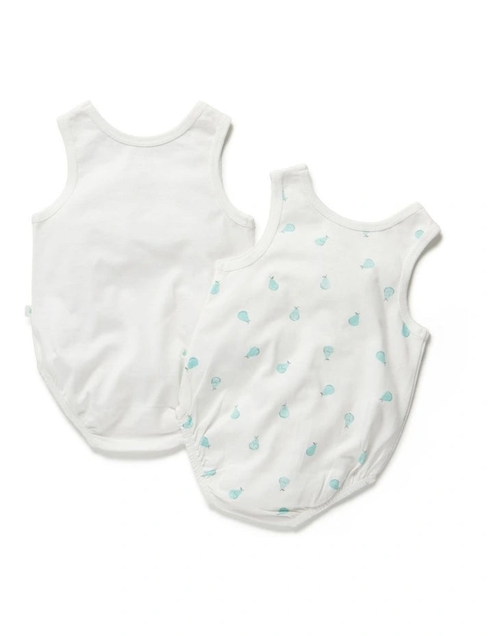 Two baby rompers on a white background