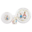 Peter Rabbit mealtime dinner set with plates, bowl and a cup.