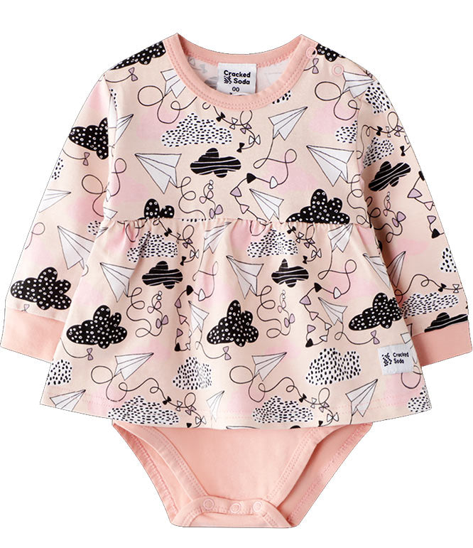 Pink pretty long sleeve baby dress