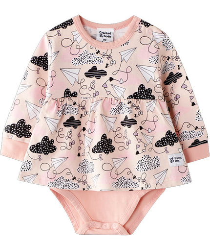 Pink pretty long sleeve baby dress