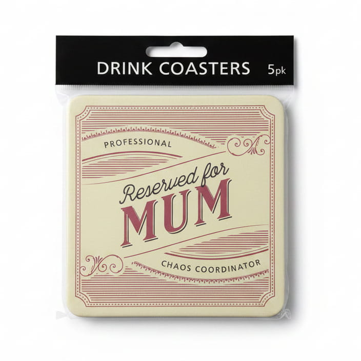 Reserved for Mum Drink Coasters 5 Pack on white background