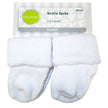 White baby bootie socks with packaging labeled 'playette' on a white background