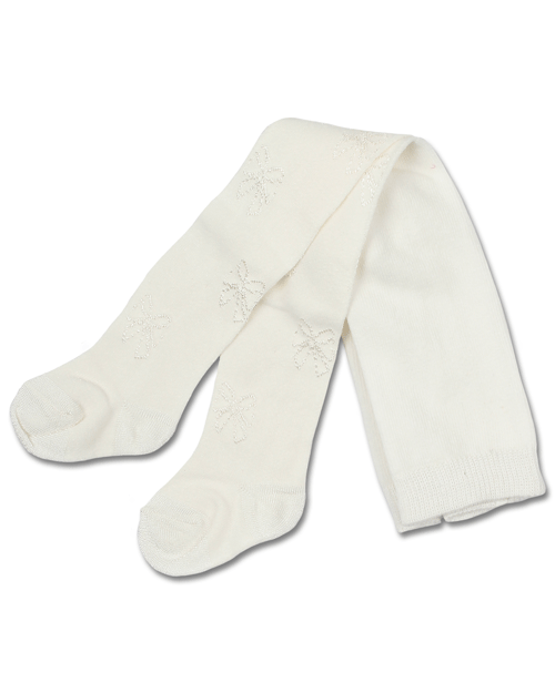 white Baby Girl Bow Patterned Tights