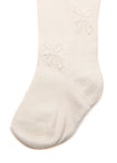White sock with a subtle pattern on a white background