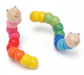 Colorful toy caterpillar on a white background