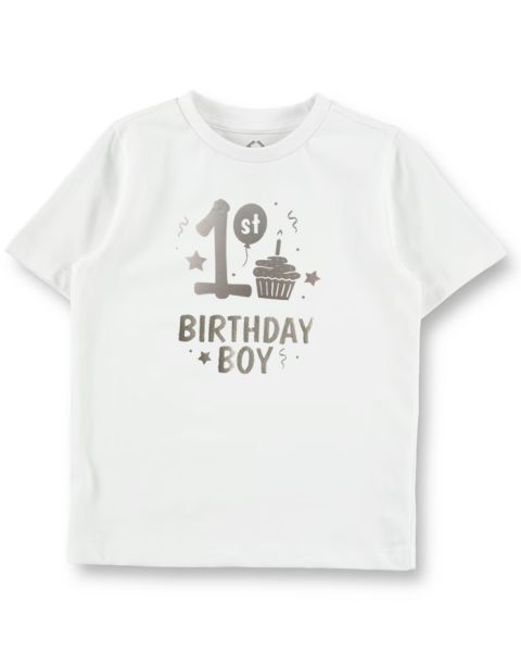 First Birthday Boy White Top