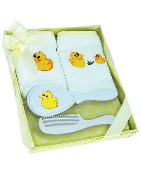 Yellow Duck Baby Washers, Brush & Comb Set