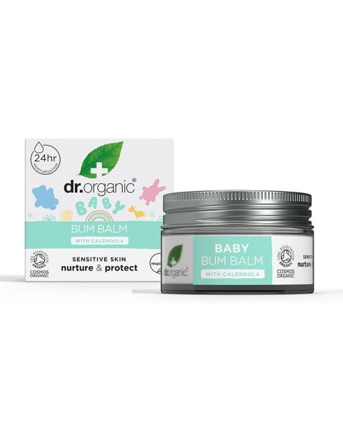 Dr. Organic Baby Bum Balm – Organic Nappy Change Cream for Sensitive Baby Skin, with Calendula and Coconut Oil