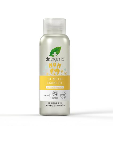 Dr. Organic Mum Stretch Mark Oil – Natural Organic Oil for Stretch Marks with Calendula and Rosehip, 100ml