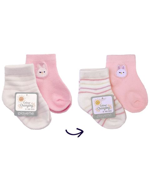 Playette’s UV Yarn Colour Changing Baby Socks