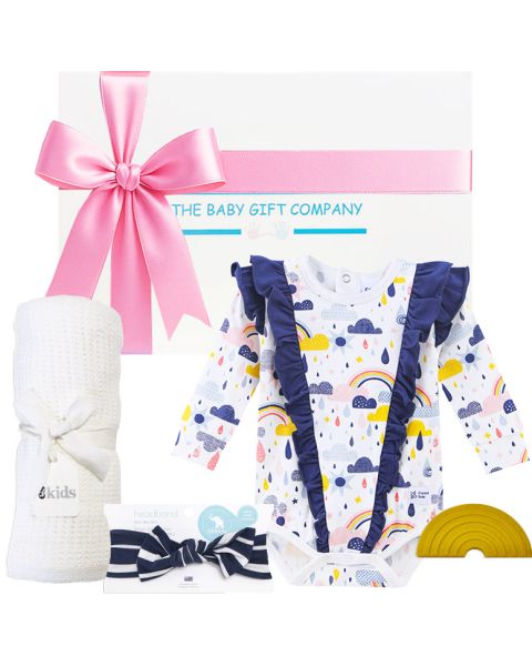 Cute as a Button Baby Girl Gift Hamper - beautifully arranged gifts for new parents