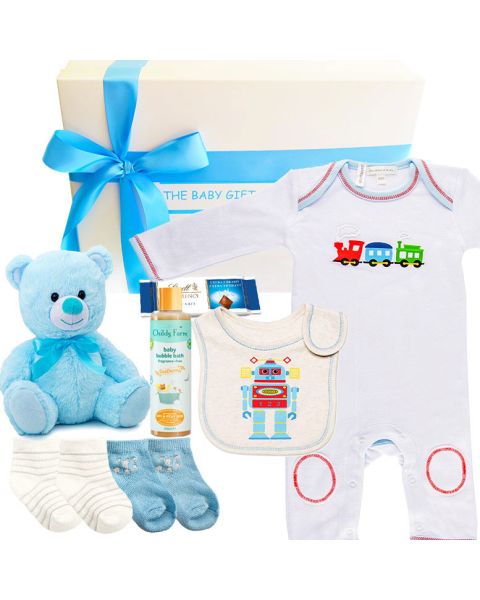 Deluxe New Baby Boy Gift Box