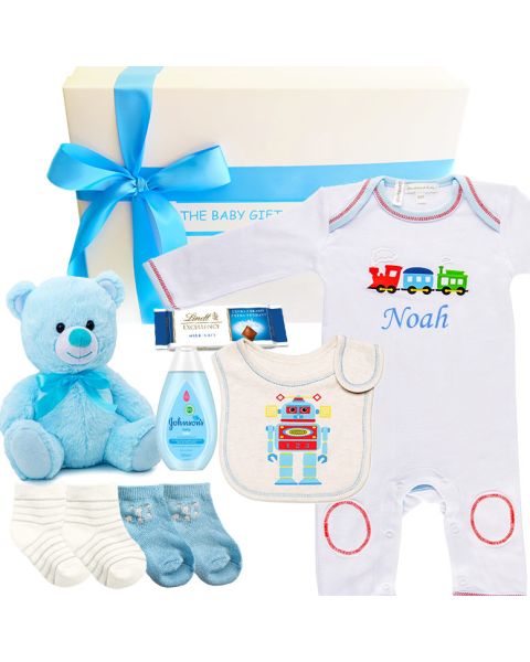Deluxe New Baby Boy Gift Box