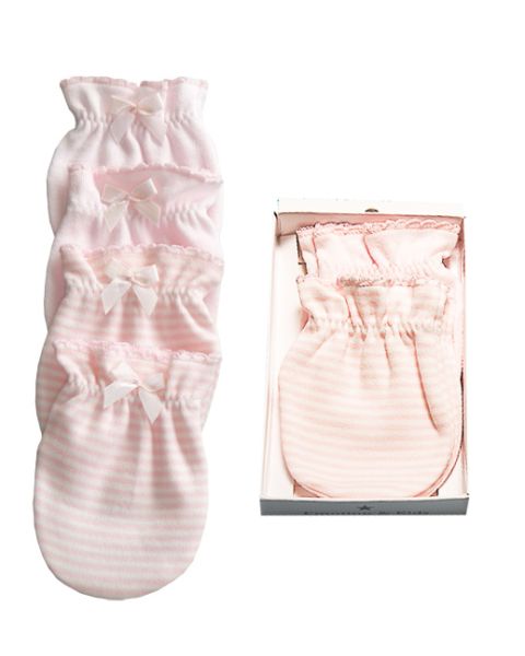 Cotton Baby Mittens pink