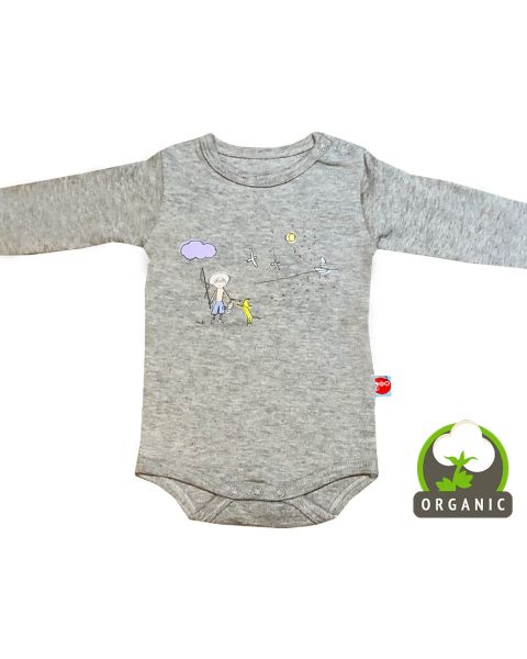 Fishing Organic Long Sleeve Baby Bodysuit
