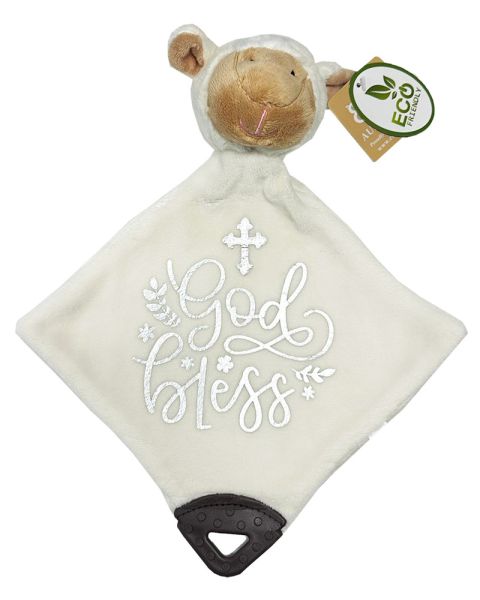 God Bless White Lamb Comforter Toy