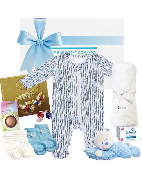 Gorgeous New Mum & Baby Boy Gift Box by The Baby Gift Company