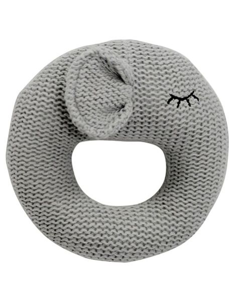 Knitted Elephant Rattle Toy 10cm