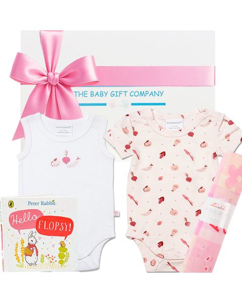 Hello Flopsy Baby Girl Gift Hamper – Beatrix Potter-Inspired Newborn Gift Set
