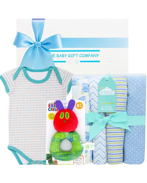 Hush baby boy gift hamper - inspired by the beloved children’s classic. Designed to stimulate baby's early development