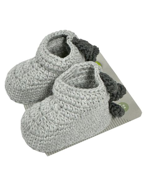 Grey Knit Baby Booties by Playette